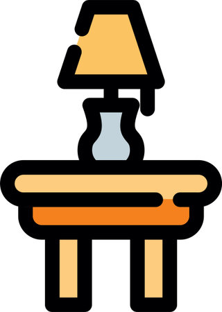 Lamp on table icon isolated on white background. Vector illustration.のイラスト素材