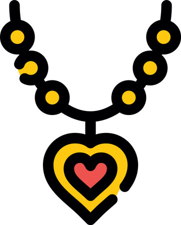 Necklace with a heart for Valentine's Day, vector illustrationのイラスト素材