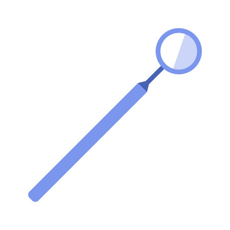 Dental mirror, medical dentist tool for stomatology examination vector illustrationのイラスト素材