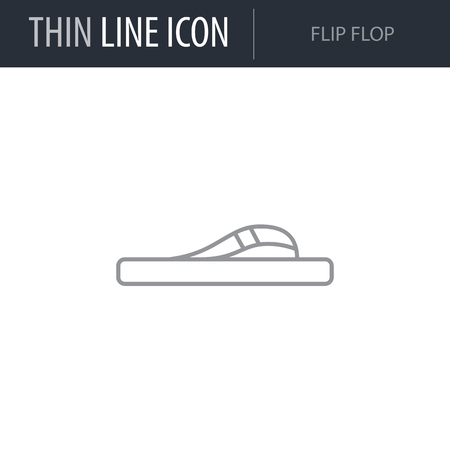 Symbol of Flip Flop. Thin line Icon of Fashion. Stroke Pictogram Graphic for Web Design. Quality Outline Vector Symbol Concept. Premium Mono Linear Beautiful Plain Laconic Logoのイラスト素材