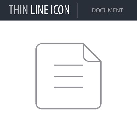 Symbol of Document. Thin line Icon of Multimedia. Stroke Pictogram Graphic for Web Design. Quality Outline Vector Symbol Concept. Premium Mono Linear Beautiful Plain Laconic Logoのイラスト素材