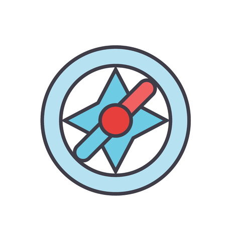 Compass, navigation concept. Line vector icon. Editable stroke. Flat linear illustration isolated on white backgroundのイラスト素材