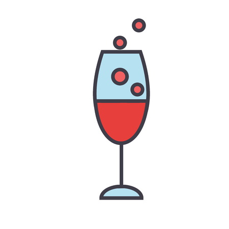 Red wine glass icon.のイラスト素材