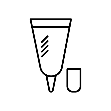 small cream tube  vector line icon, sign, illustration on white background, editable strokesのイラスト素材