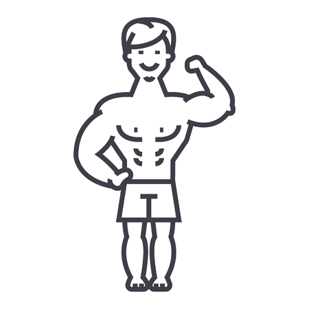 Strong man iconのイラスト素材