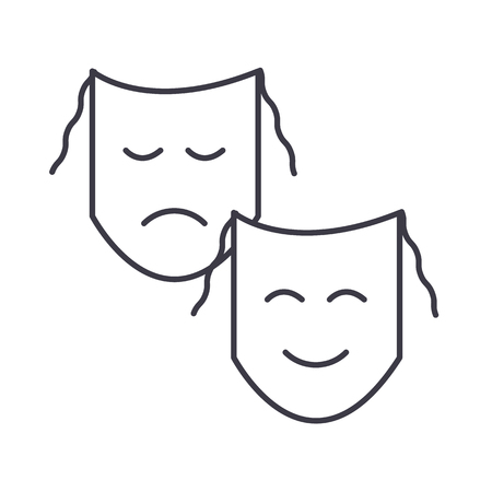 Masks line iconのイラスト素材