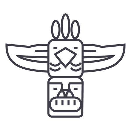 Totem line iconのイラスト素材
