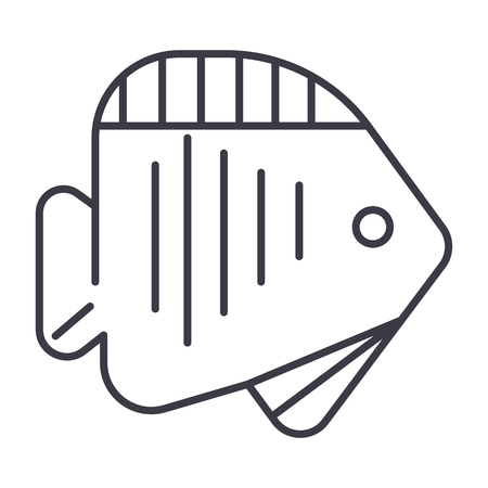 Fish line iconのイラスト素材