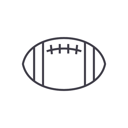 american football vector line icon, sign, illustration on white background, editable strokesのイラスト素材