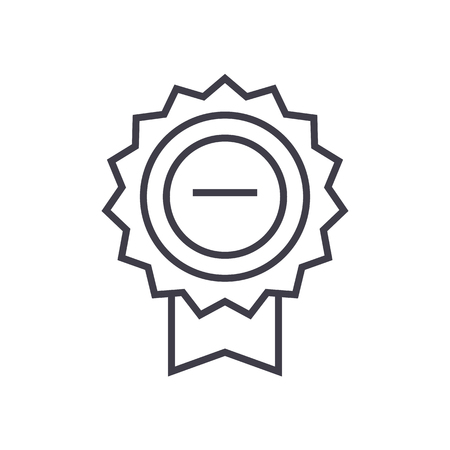 award sign vector line icon, sign, illustration on white background, editable strokesのイラスト素材