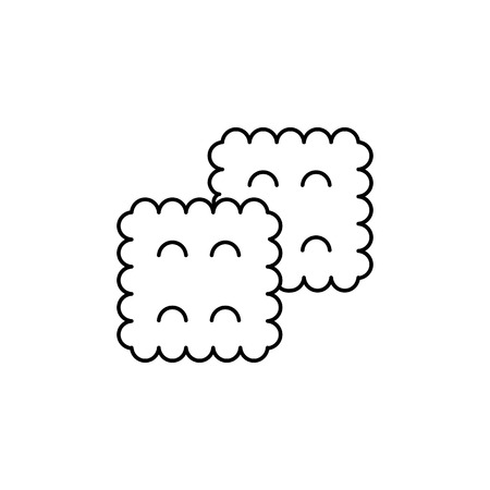 biscuit vector line icon, sign, illustration on white background, editable strokesのイラスト素材