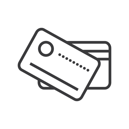 cards payment vector line icon, sign, illustration on white background, editable strokesのイラスト素材