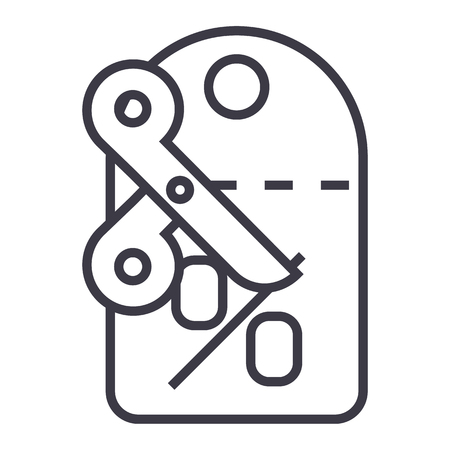 discounts,label,scissors vector line icon, sign, illustration on white background, editable strokesのイラスト素材