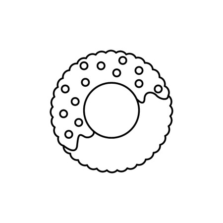 donut vector line icon, sign, illustration on white background, editable strokesのイラスト素材