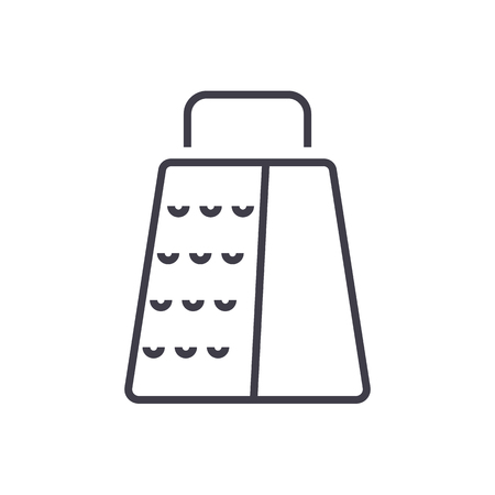 Grater vector line icon, sign, illustration on white background.のイラスト素材