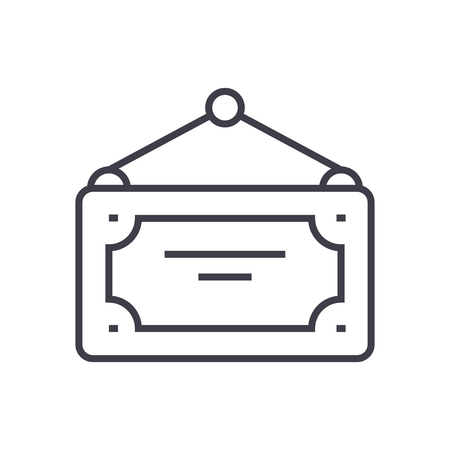 open label, closed vector line icon, sign, illustration on white background, editable strokesのイラスト素材