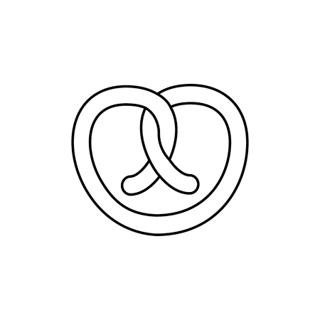 pretzel vector line icon, sign, illustration on white background, editable strokesのイラスト素材