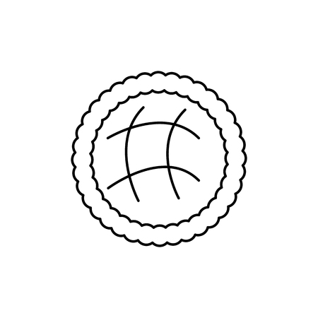 rounded pie  vector line icon, sign, illustration on white background, editable strokesのイラスト素材