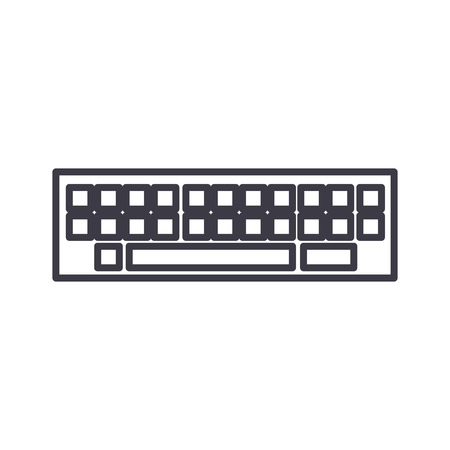 Keyboard line icon, sign, illustration on white background, editable strokesのイラスト素材