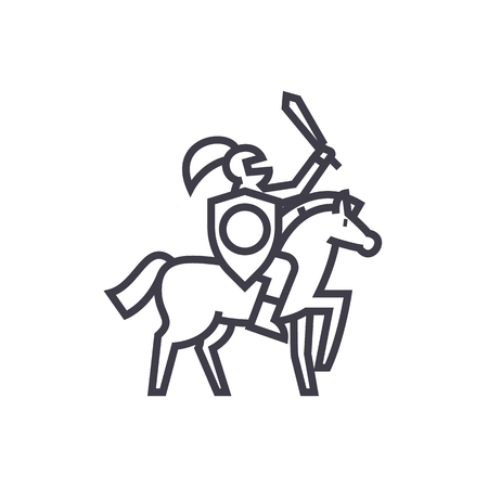 Knight vector line icon.のイラスト素材