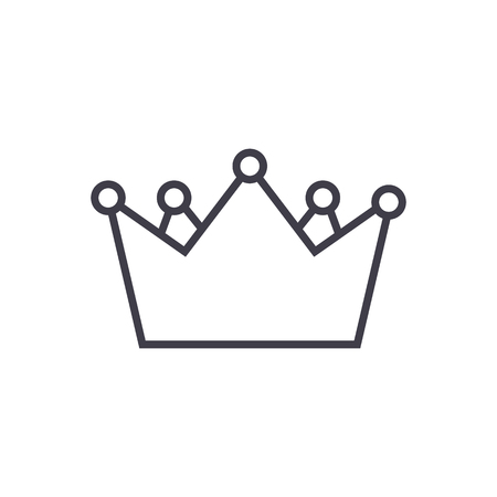 kings crown vector line icon, sign, illustration on white background, editable strokesのイラスト素材