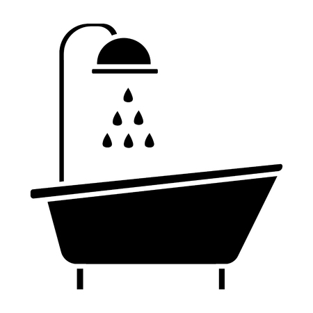 Bathtub shower icon, illustration, vector sign on isolated backgroundのイラスト素材