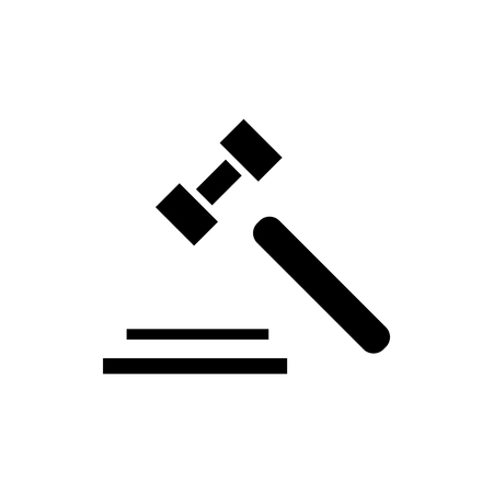 auction hammer icon, illustration, vector sign on isolated backgroundの写真素材