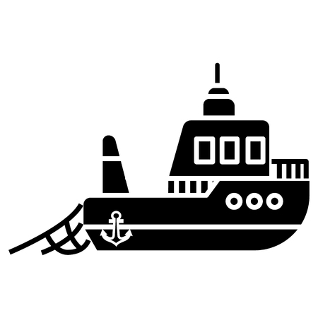 Boat fishing icon, illustration, vector sign on isolated backgroundのイラスト素材