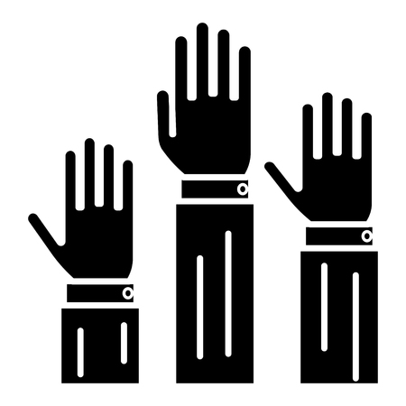 rights - 3 hands up  icon, illustration, vector sign on isolated backgroundのイラスト素材
