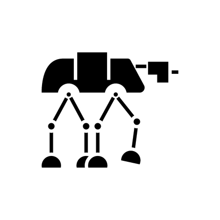 robot warior armored transport  icon, illustration, vector sign on isolated backgroundのイラスト素材