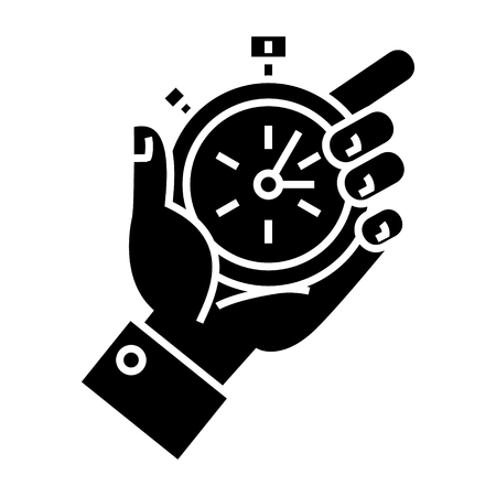 time management - hand timer icon, illustration, vector sign on isolated backgroundのイラスト素材