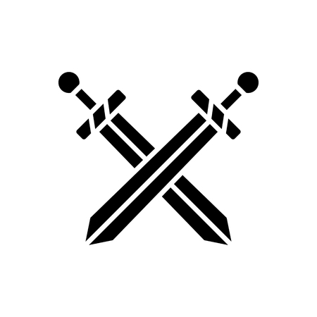two swords icon, illustration, vector sign on isolated backgroundのイラスト素材