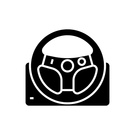 gaming steering wheel icon, illustration, vector sign on isolated backgroundのイラスト素材