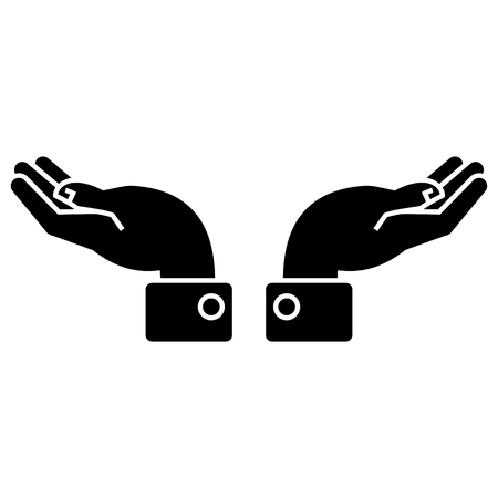 hands support icon, illustration, vector sign on isolated backgroundのイラスト素材