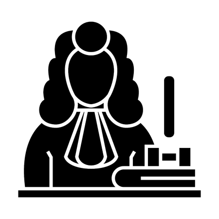 judge - gavel  icon, illustration, vector sign on isolated backgroundのイラスト素材