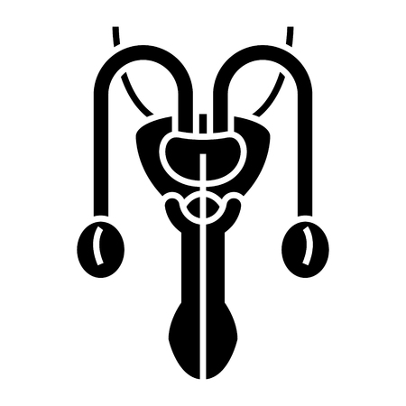 Male sexual organs icon, illustration, vector sign on isolated backgroundのイラスト素材