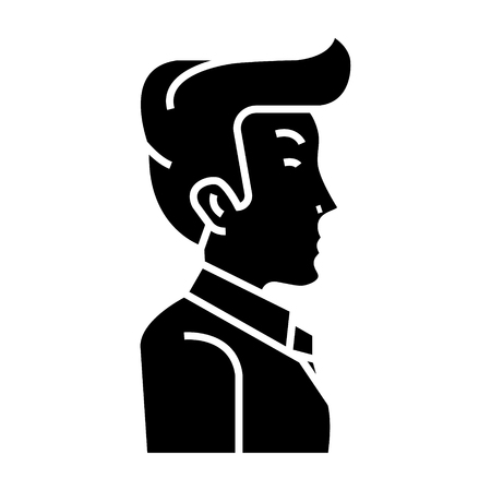 businessman manager side view icon, illustration, vector sign on isolated backgroundのイラスト素材