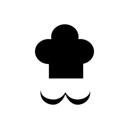 chef moustache icon, illustration, vector sign on isolated backgroundのイラスト素材