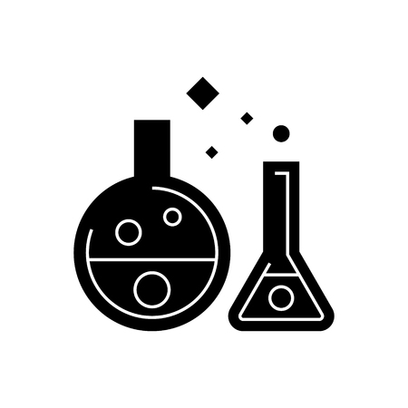 chemistry lab - experiments icon, illustration, vector sign on isolated backgroundのイラスト素材