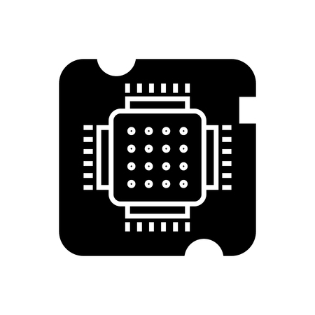 cpu socket - chip icon, illustration, vector sign on isolated background