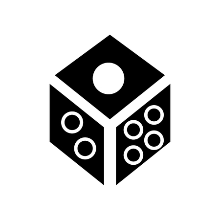 dice - game cube icon, illustration, vector sign on isolated backgroundのイラスト素材