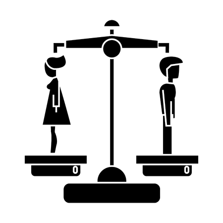 divorce - man woman icon, illustration, vector sign on isolated backgroundの写真素材