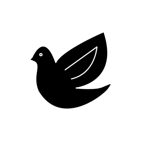 dove, bird  icon, vector illustration, black sign on isolated backgroundのイラスト素材