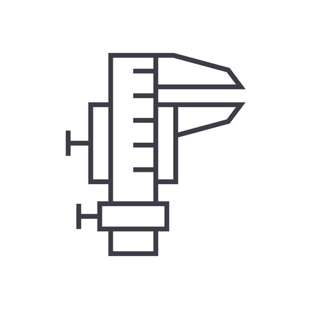 Caliper tool line icon.のイラスト素材