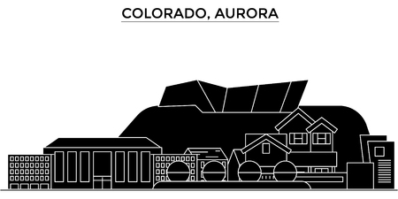 Colorado, Aurora architecture city skylineのイラスト素材