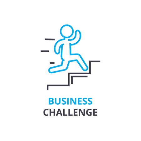 Business challenge concept , outline icon, linear sign, thin line pictogram, logo, flat illustration, vectorのイラスト素材