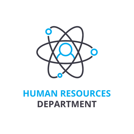Human resources department concept , outline icon, linear sign, thin line pictogram, logo, flat illustration, vectorのイラスト素材