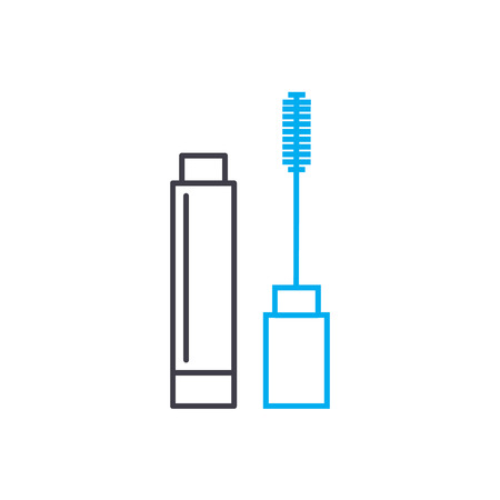 Eyelash cosmetic outline illustration, linear sign, symbol isolated concept.のイラスト素材