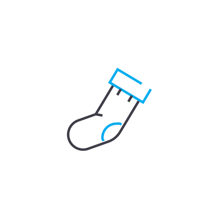 Darned sock vector thin line stroke icon. Darned sock outline illustration, linear sign, symbol isolated concept.のイラスト素材