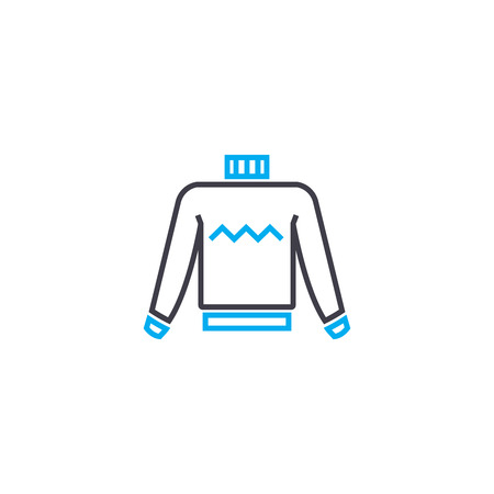 Mens sweatshirt vector thin line stroke icon. Mens sweatshirt outline illustration, linear sign, symbol isolated concept.のイラスト素材